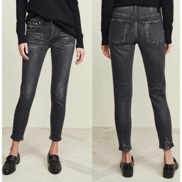 Moussy Denim - Moussy Vintage Velma Skinny Jeans Distressed in Black Size 25‎